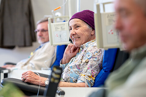Patientin in Chemotherapie in der Onkologischen Schwerpunktpraxis Darmstadt